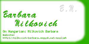 barbara milkovich business card